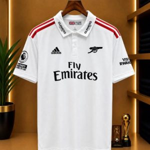 Arsenal FC White Retro-Inspired Polo Jersey